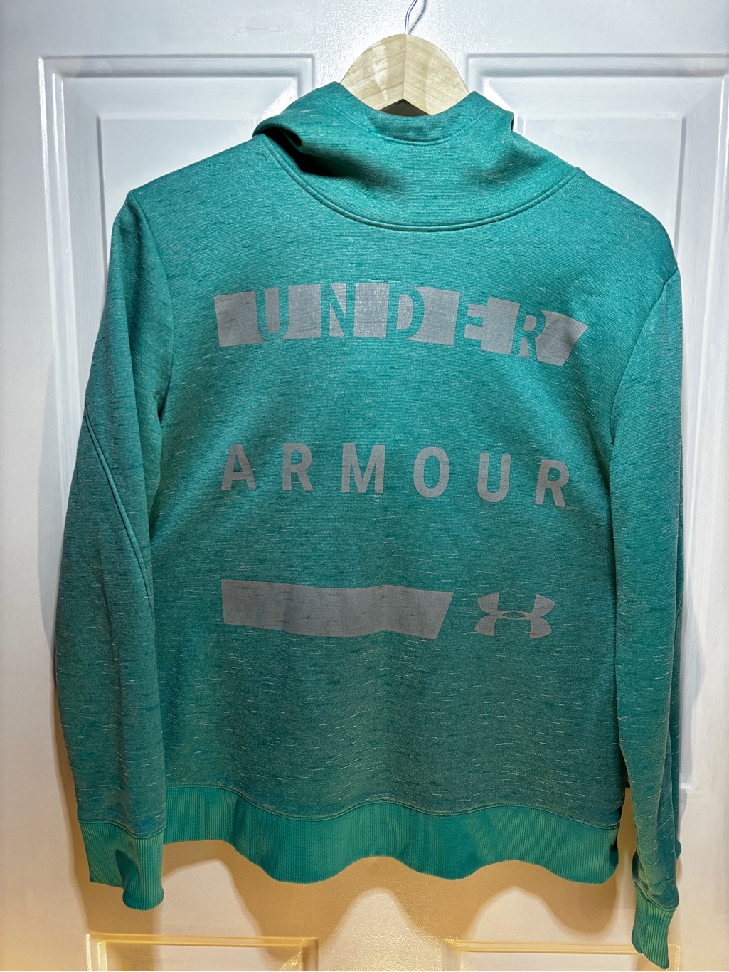 Under Armour Teal Pullover Hoodie With Logo Trim